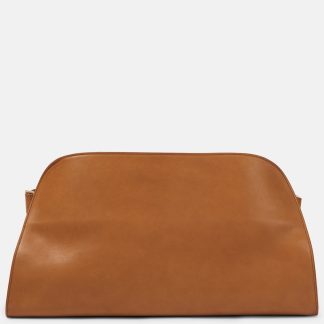 The Row Pochette EW Margaux en cuir en marron