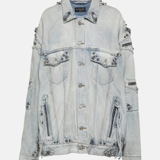 Balenciaga Veste Cagole oversize en jean en bleu